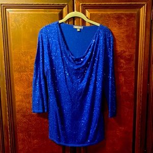 Blue sequence dress shirt